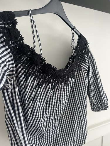 Blouse black white - black,