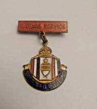 Vintage 7 Years National Savings Enamel Lapel-Pin-Medal Badge