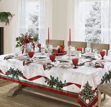 Christmas Tablecloth Table
