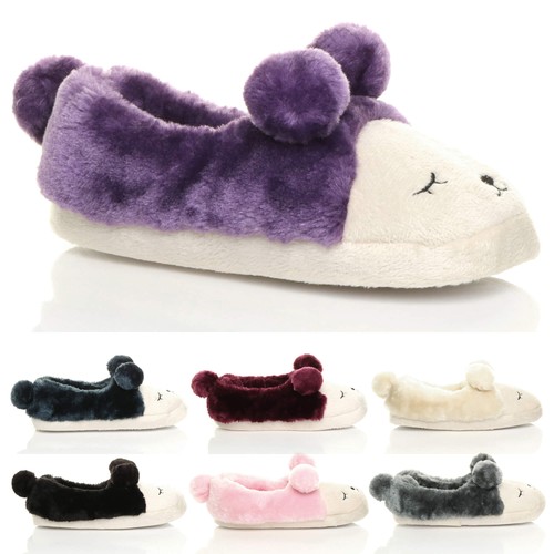 Womens ladies flat winter fur - womens,