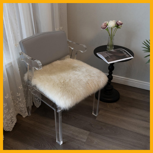 Sheepskin chair cushion - chair,