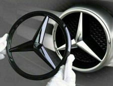 Mercedes GLOSS Black Front Grille Badge Cover 18.8CM A C CLA GLA ML CLS E CLASS