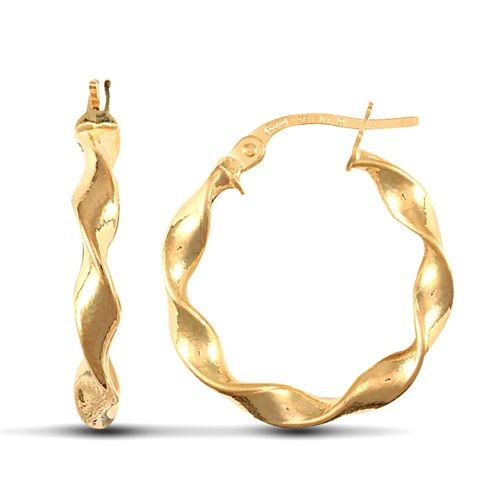 Creole earrings 9ct yellow - earrings,