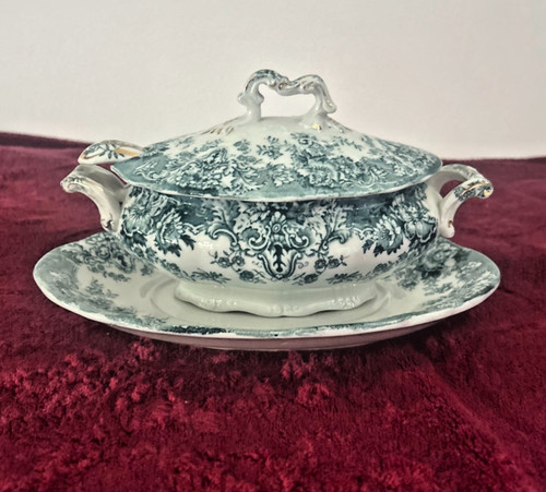 Antique green transferware - antique,