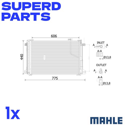 Condenser fits mercedes c - a/c,