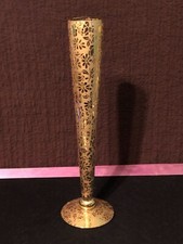 vntg  golden single rose vase
