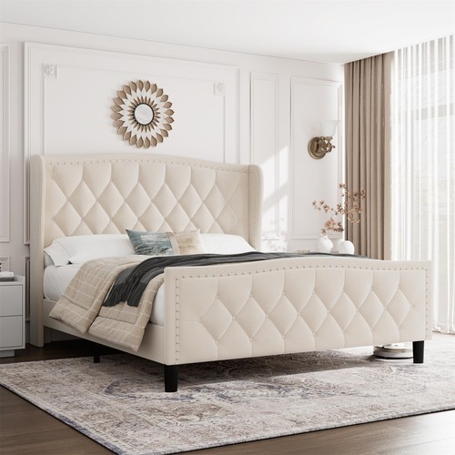 Bed frame full queen velvet - full/queen,