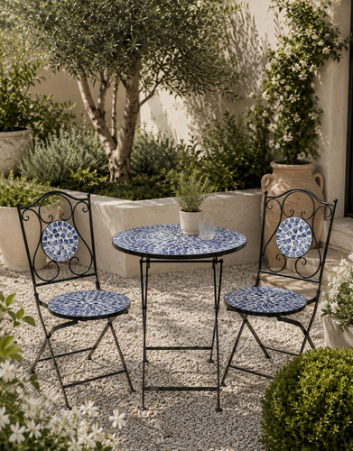 Blue mosaic garden - blue,