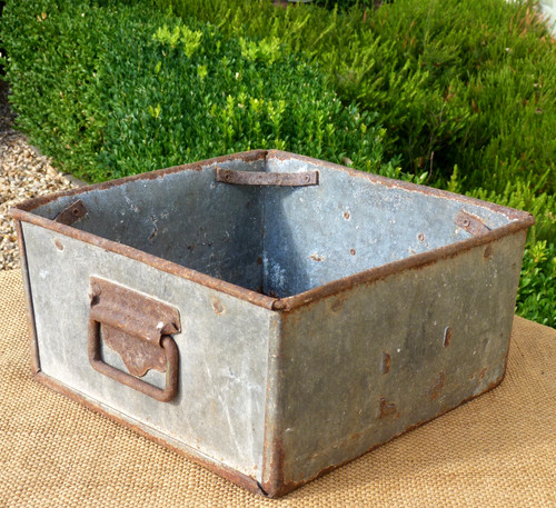 Galvanised metal trough herb - metal,
