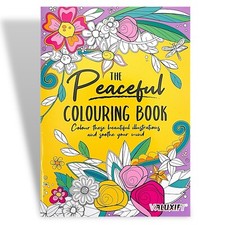 ANTI STRESS PEACEFUL ADULT COLOURING BOOKS MIND RELAX COLOUR THERAPY  A4