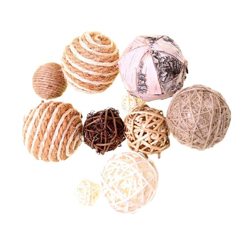 10pcs rattan ball decorative - 10pcs,