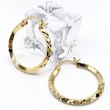 9ct Yellow Gold Creole Hoop Earrings - 25mm Diameter