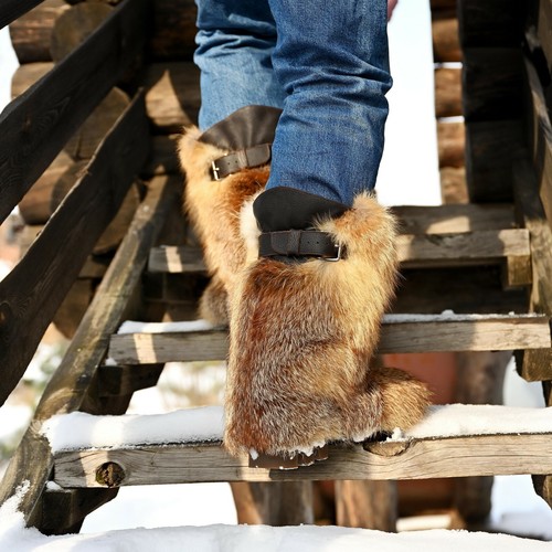 Fox fur boots - fur,