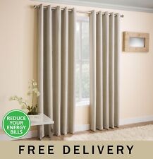 Textured Pair of Eyelet Curtains - Room Darkening/Thermal/Energy Saving
