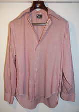 Bespoke 1970s Steed Savile row striped Shirt, Handmade