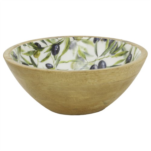Small olive enamelled wooden - small,