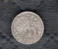 KING GEORGE V ** 1916 SILVER 3 PENCE WW1 
