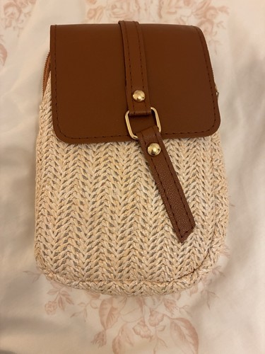 Raffia women phone handbag - phone,