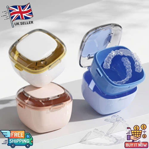 Denture soaking cleaning box - denture,