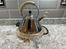 alessi electric kettle with bird whistle and new filter, plus spare new bird.