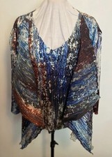 CHESCA Plisse Textured Pleated Waterfall Jacket with Matching Camisole Size 1/2