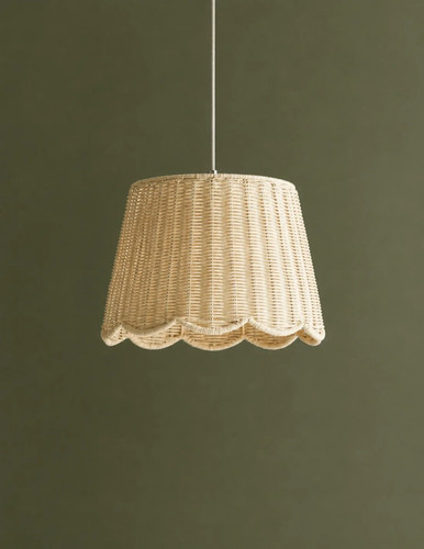 Wicker scallop lamp shade - shade,