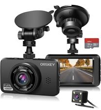 ORSKEY Dash Cam for Cars Front and Rear and SD Card Included 1080P Full HD 