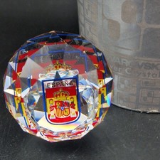 Swarovski Espana Spain Flag 50mm Crystal Ball Paperweight Retired Vintage VGC