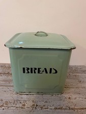 Vintage Enamel Green Breadbin