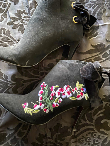 Women black faux suede - black,