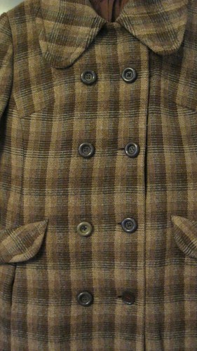 Women vintage brown check - brown,