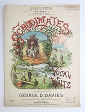 1894 Schoolmates Victorian Music Sheet Welsh Interest Wales GD Davies Antique