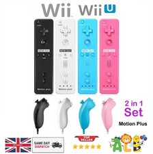 NEW Motion Plus Remote Controller + Nunchuck for Nintendo Wii / Wii U Console