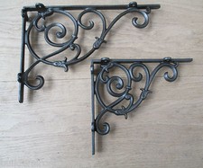 PAIR OF CLASSIC VICTORIAN VINTAGE BRACKETS CAST IRON SHELF BRACKET CISTERN SINK