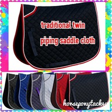 Rhinegold classic traditional cotton padded Twin Bound Saddle Cloth pad numnah