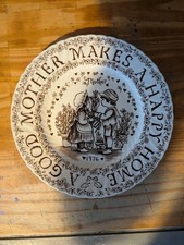 Vintage Good Mother Makes A Happy Home Plate Royal Crownford England 1976 23cm 