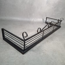 Vintage Wrought Iron Fireplace Fender Black Metal Hearth Guard Mild Steel Kerb