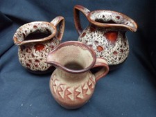 3 X HANDMADE  IN CORNWALL JUGS