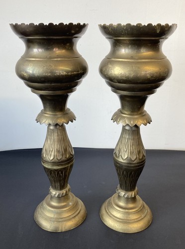 Pair vintage solid brass - solid,