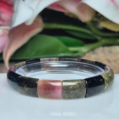 Watermelon tourmaline bangle - tourmaline,
