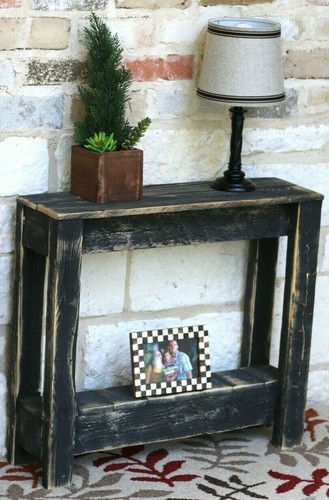 Rustic side table - side,