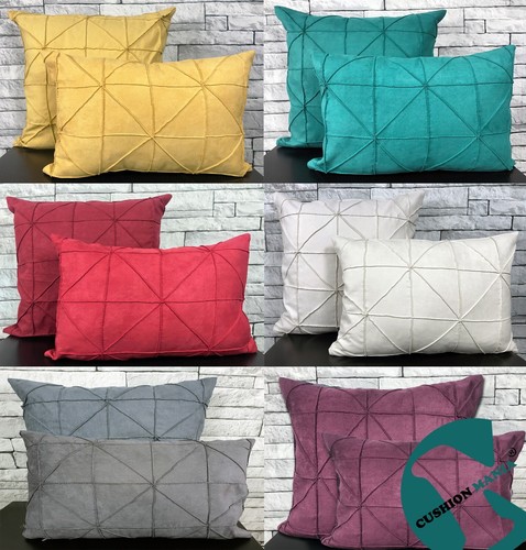 Faux suede cushion cover - or,
