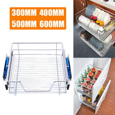 1/2/3X Kitchen Wire Drawer Baskets Pullout Bedroom Drawer Storage Cabinet Larder