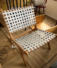 Statement Metal and Wood Barcelona chair