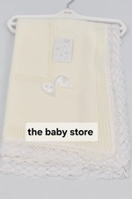 Beautiful Baby Shawl Ribbon & Lace Spanish Baby Colour  white  / white new