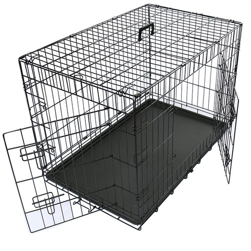 Black dog cage - dog, pet