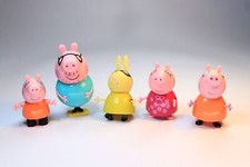 Peppa Pig Figures Job Lot 5pc Daddy Pig Peppa Mummy Pig Rebecca Rabbit Toys