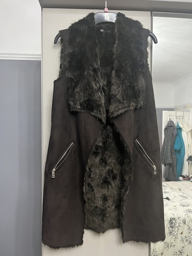 Dark brown faux - dark, suede