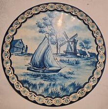 Vintage Baret Ware Toleware Blue and White Serving Tray Shabby Chic.