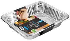 2pk 12 Inch Foil Tray Disposable Aluminium Foil Baking Roasting Trays Cake Tin